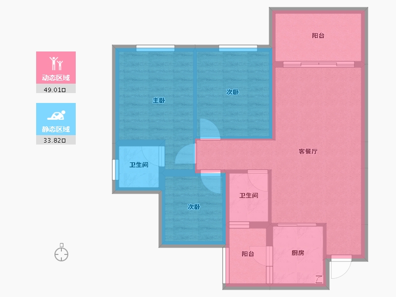 四川省-宜宾市-​鸿通大学府-73.54-户型库-动静分区