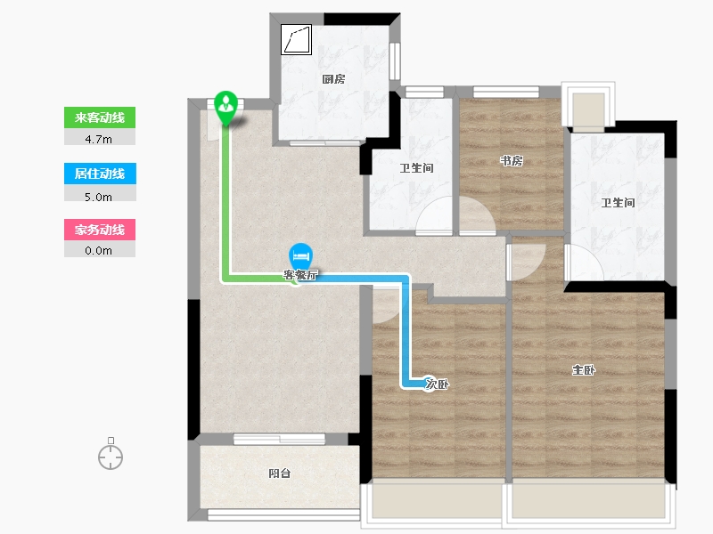 浙江省-舟山市-绿城凌波秋月-80.00-户型库-动静线