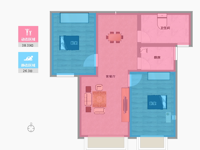 甘肃省-庆阳市-陇悦家园-57.08-户型库-动静分区