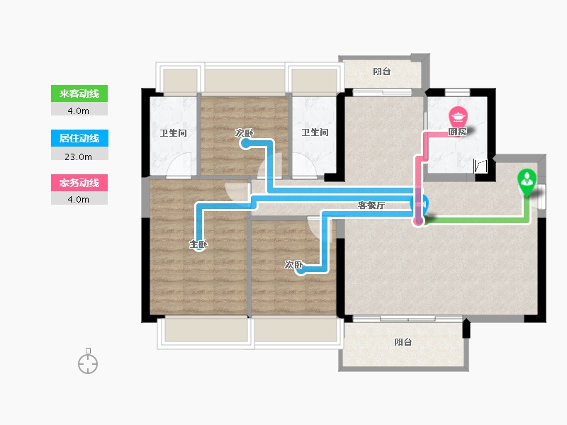 广东省-惠州市-中洲河谷花园-87.79-户型库-动静线