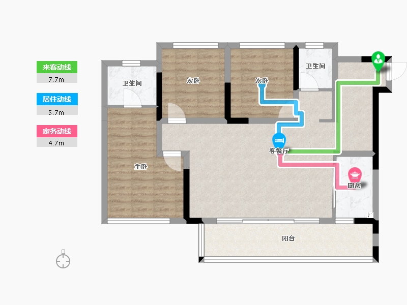 四川省-宜宾市-鲁能雲璟-91.00-户型库-动静线