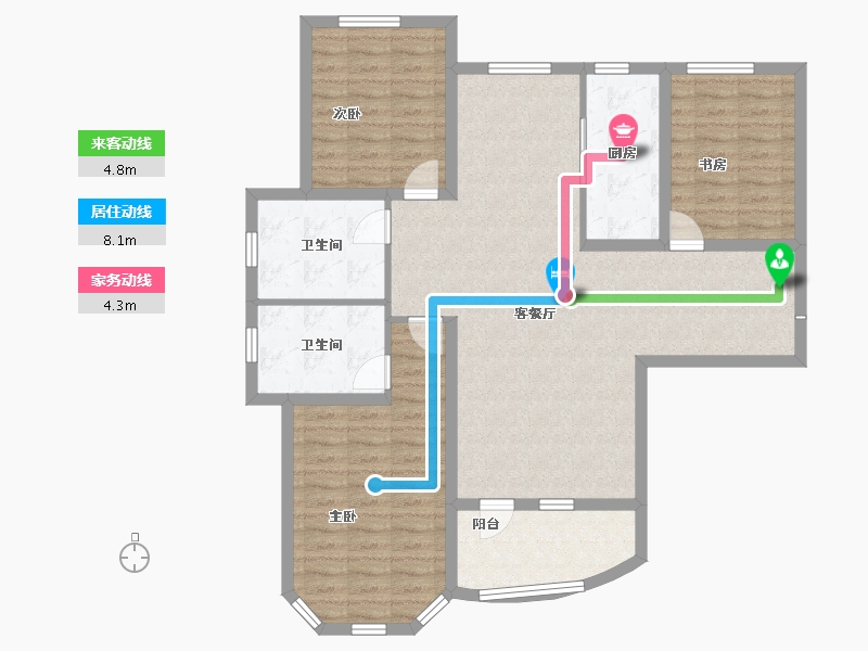 青海省-西宁市-新华联国际旅游城-109.60-户型库-动静线