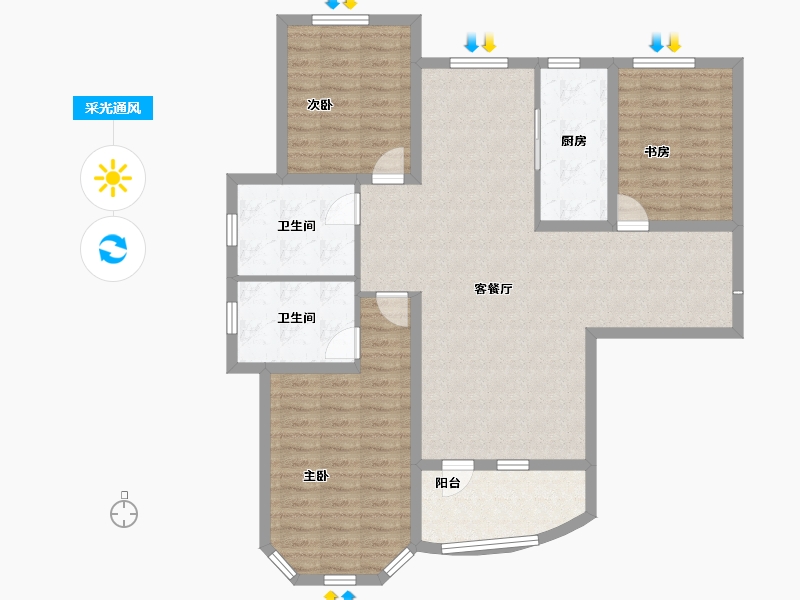 青海省-西宁市-新华联国际旅游城-109.60-户型库-采光通风