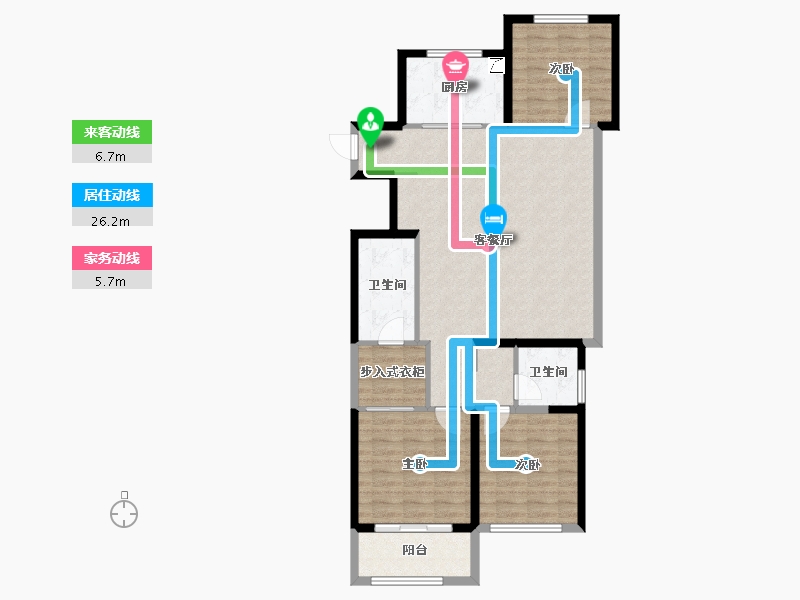 陕西省-咸阳市-领航尚宸-100.69-户型库-动静线