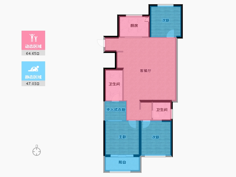 陕西省-咸阳市-领航尚宸-100.69-户型库-动静分区