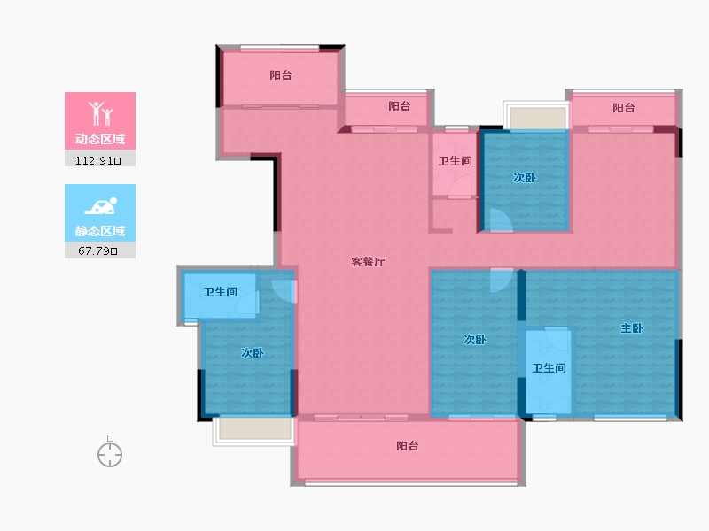 江西省-宜春市-明珠前湖院子-164.47-户型库-动静分区