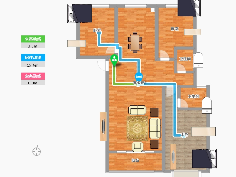 甘肃省-庆阳市-澳恺华府-107.07-户型库-动静线