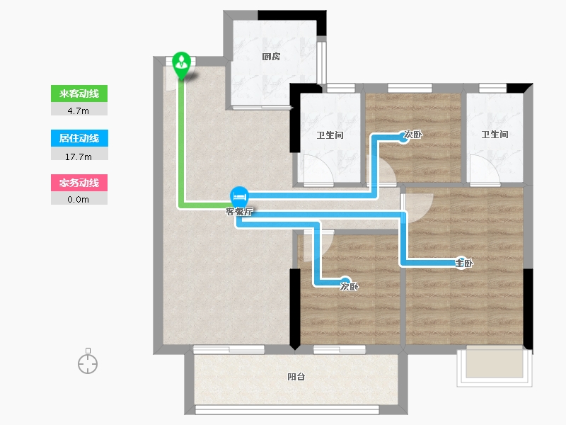 福建省-龙岩市-璞玉润园-71.20-户型库-动静线