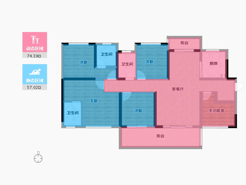 四川省-宜宾市-鲁能雲璟-115.21-户型库-动静分区