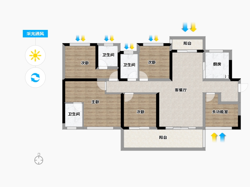 四川省-宜宾市-鲁能雲璟-115.21-户型库-采光通风