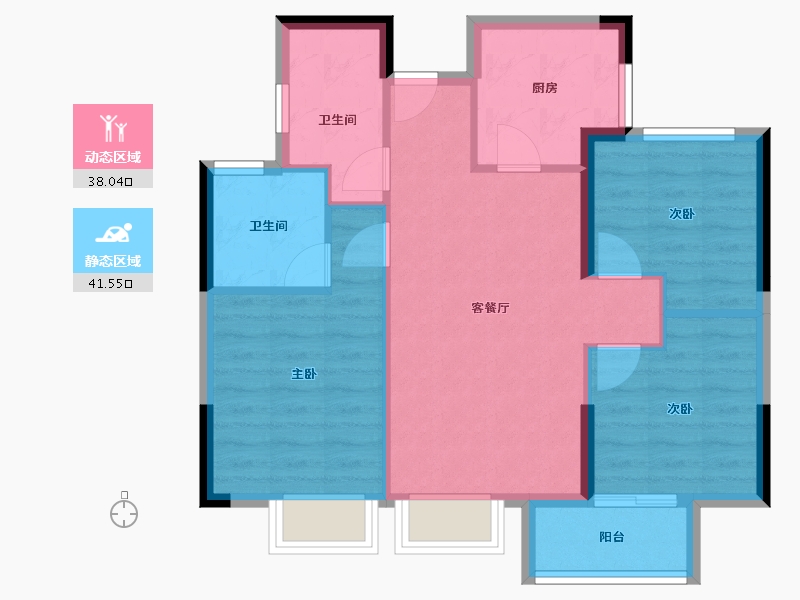 福建省-龙岩市-璞玉滨江-71.20-户型库-动静分区