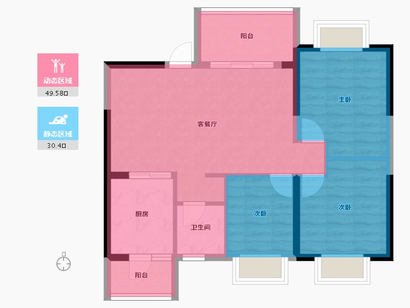 四川省-眉山市-恒大金碧天下-71.74-户型库-动静分区