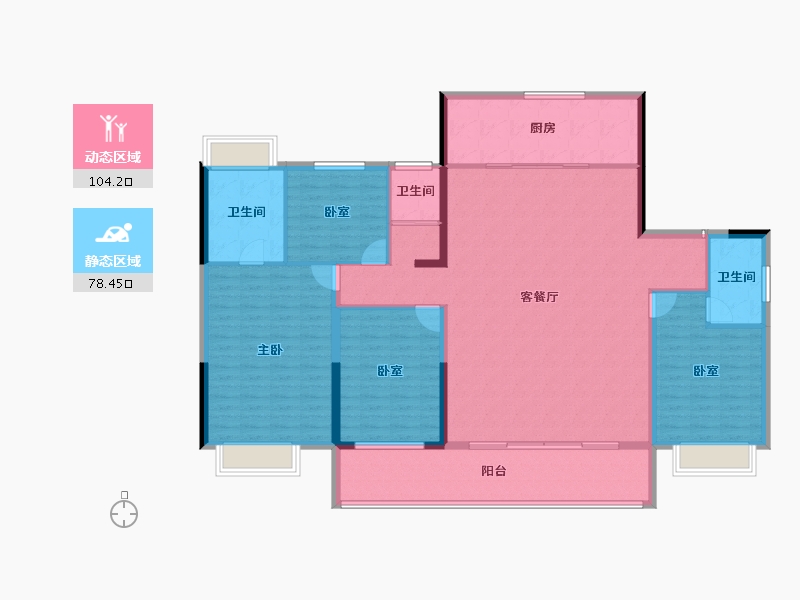 江苏省-盐城市-阜宁碧桂园双玺-168.00-户型库-动静分区