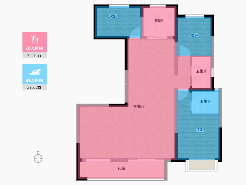 宁夏回族自治区-银川市-民生如院-94.40-户型库-动静分区