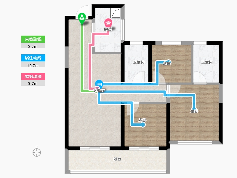 陕西省-咸阳市-领航尚宸-83.20-户型库-动静线