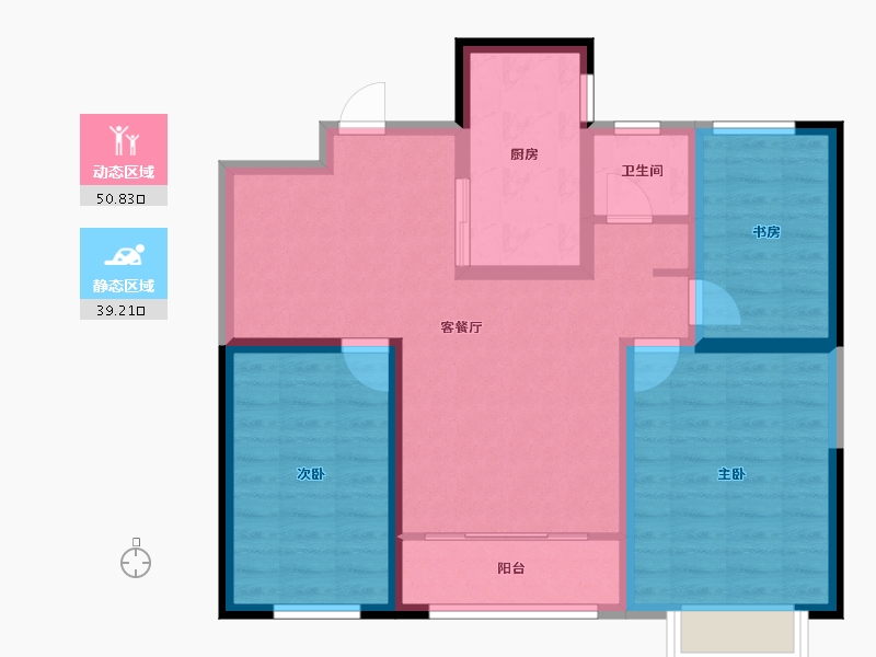 甘肃省-庆阳市-​翡翠学府城-79.91-户型库-动静分区