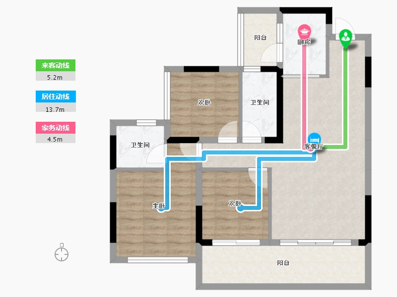 四川省-内江市-隆城观邸二期尚璟-84.64-户型库-动静线