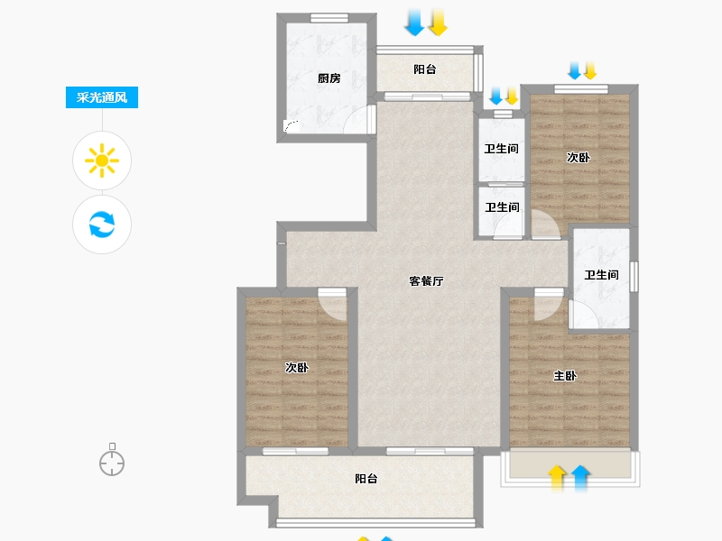 河南省-商丘市-乐鼎明德府-100.27-户型库-采光通风