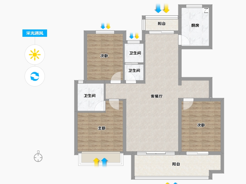 河南省-商丘市-乐鼎明德府-99.43-户型库-采光通风