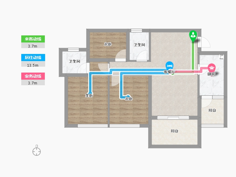 四川省-宜宾市-​鸿通大学府-71.96-户型库-动静线