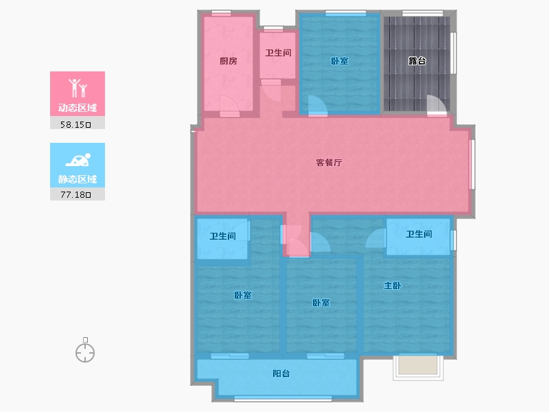 江苏省-盐城市-国投聚龙府-130.98-户型库-动静分区