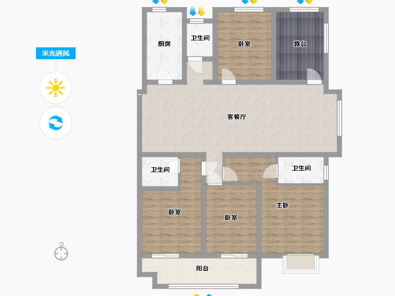 江苏省-盐城市-国投聚龙府-130.98-户型库-采光通风