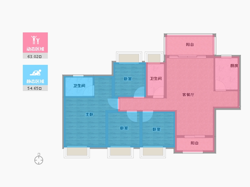 湖南省-娄底市-宁邦中心-104.81-户型库-动静分区