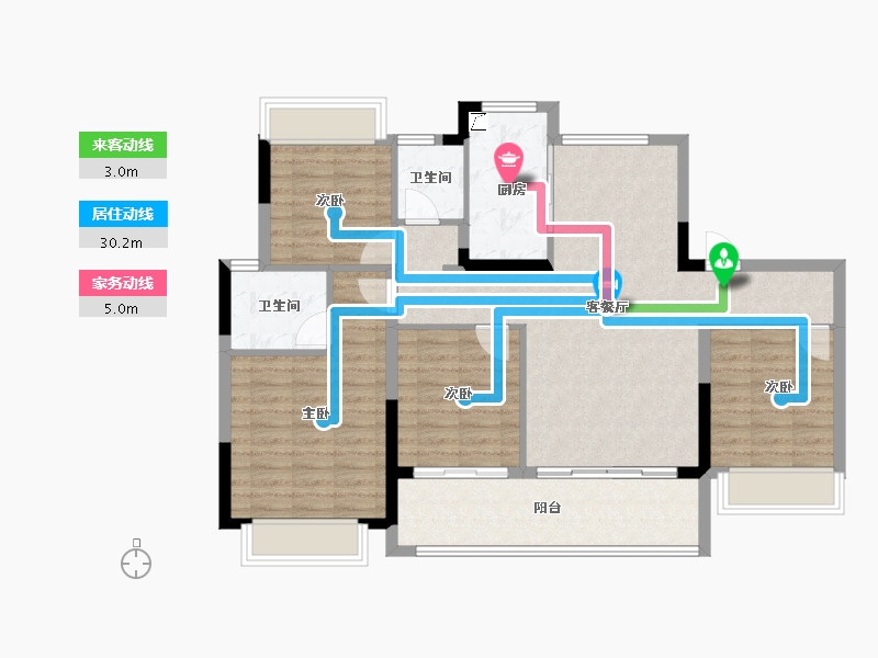 江西省-宜春市-东投金麟府-102.35-户型库-动静线