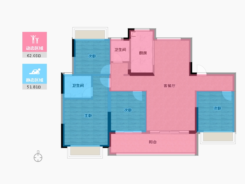 江西省-宜春市-东投金麟府-102.35-户型库-动静分区