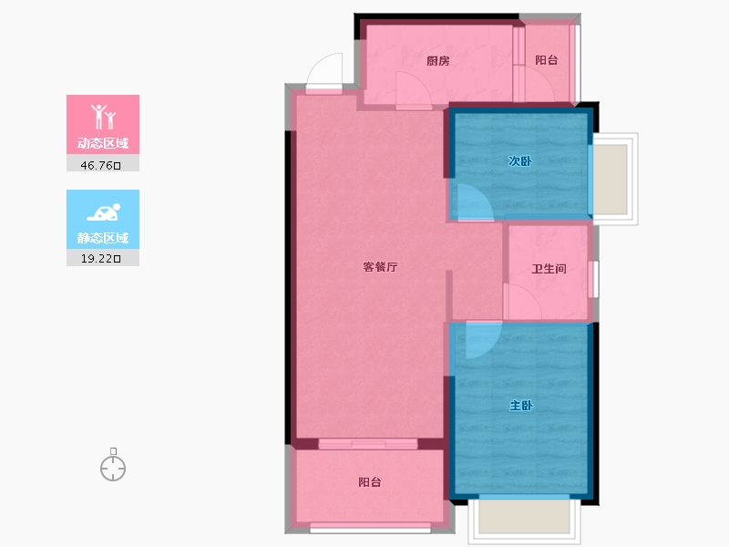 四川省-眉山市-恒大金碧天下-58.49-户型库-动静分区