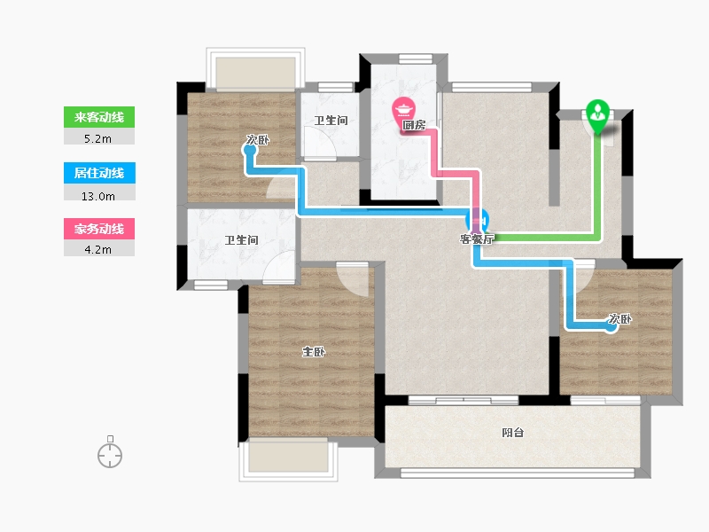 江西省-宜春市-东投金麟府-86.38-户型库-动静线