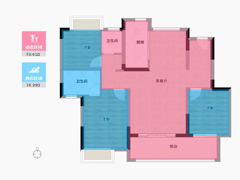 江西省-宜春市-东投金麟府-86.38-户型库-动静分区