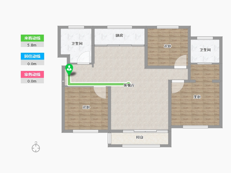 山东省-淄博市-城南壹号-108.81-户型库-动静线