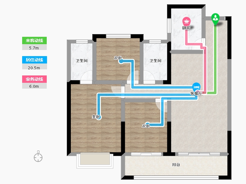 甘肃省-庆阳市-峯樾府-89.46-户型库-动静线