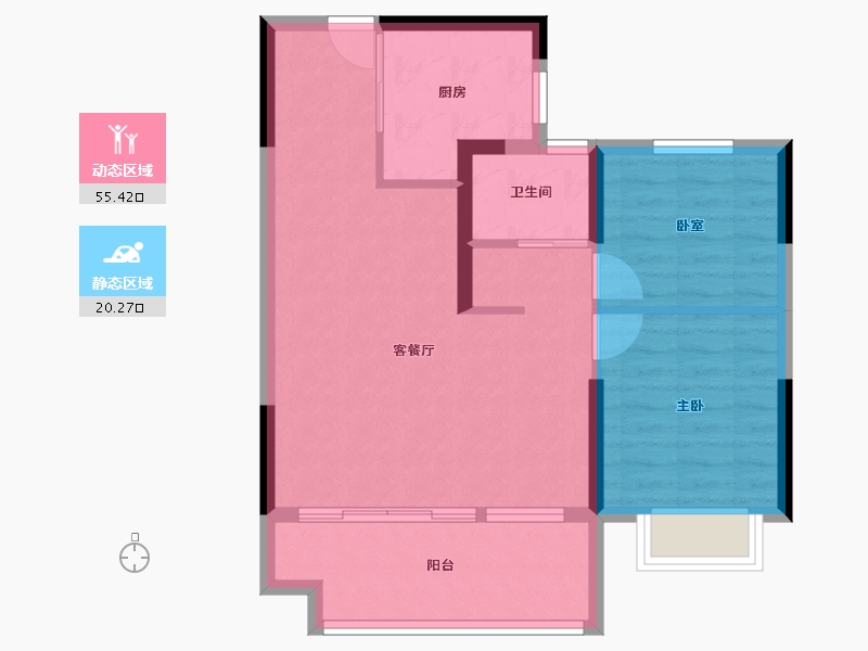 江苏省-盐城市-阜宁碧桂园双玺-68.00-户型库-动静分区