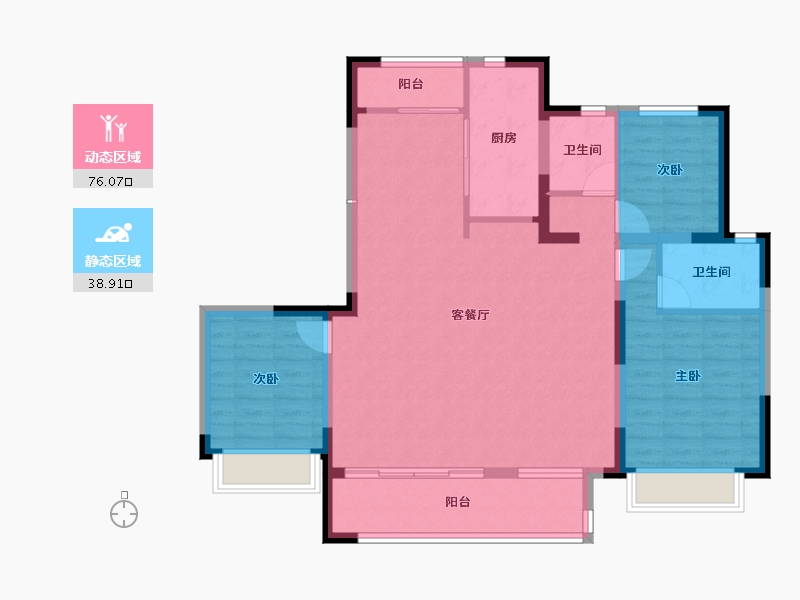 宁夏回族自治区-银川市-民生如院-104.08-户型库-动静分区