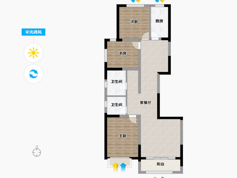 宁夏回族自治区-银川市-丽景雅园-100.62-户型库-采光通风