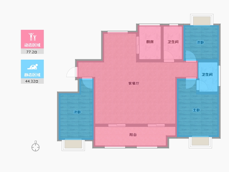 河南省-驻马店市-康桥水郡-108.84-户型库-动静分区