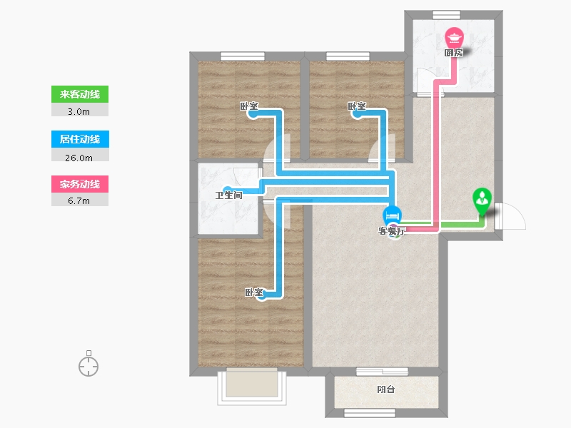 辽宁省-葫芦岛市-中央国际城-72.22-户型库-动静线