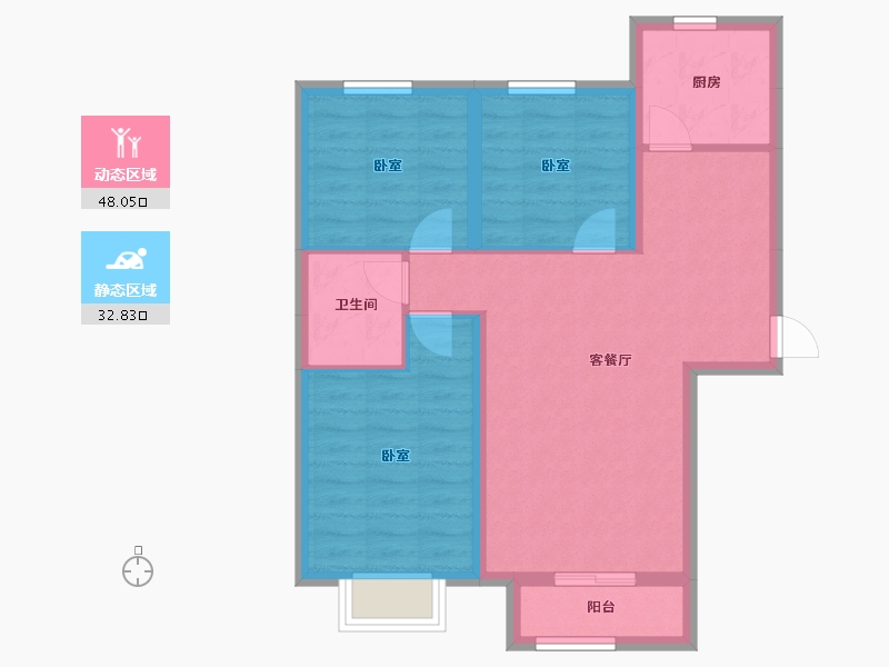 辽宁省-葫芦岛市-中央国际城-72.22-户型库-动静分区