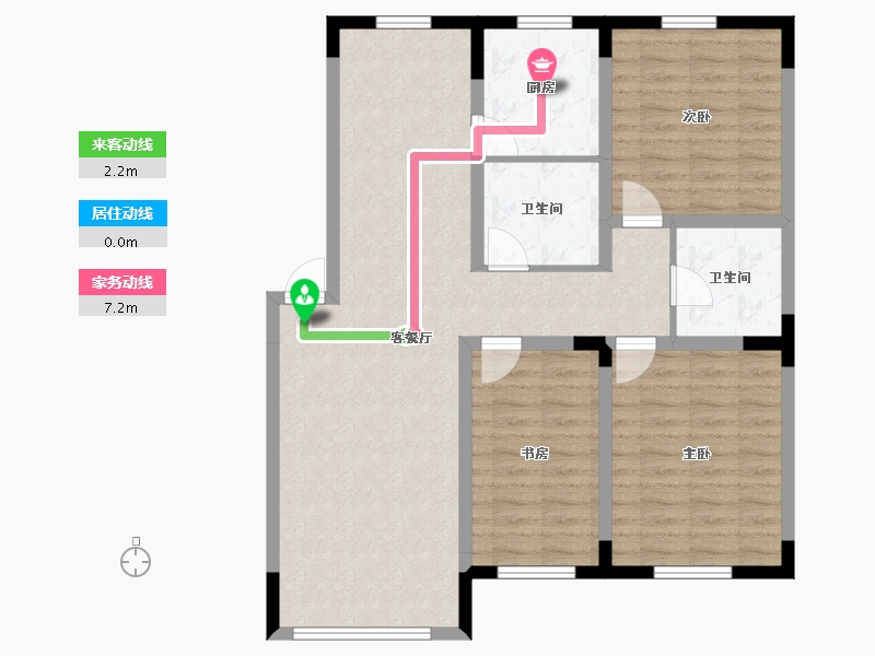 辽宁省-葫芦岛市-金璟家园-96.00-户型库-动静线