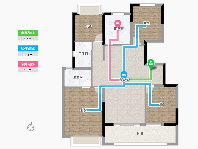 江苏省-盐城市-​中海华樾-110.60-户型库-动静线