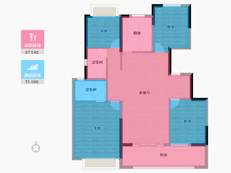 江苏省-盐城市-​中海华樾-110.60-户型库-动静分区