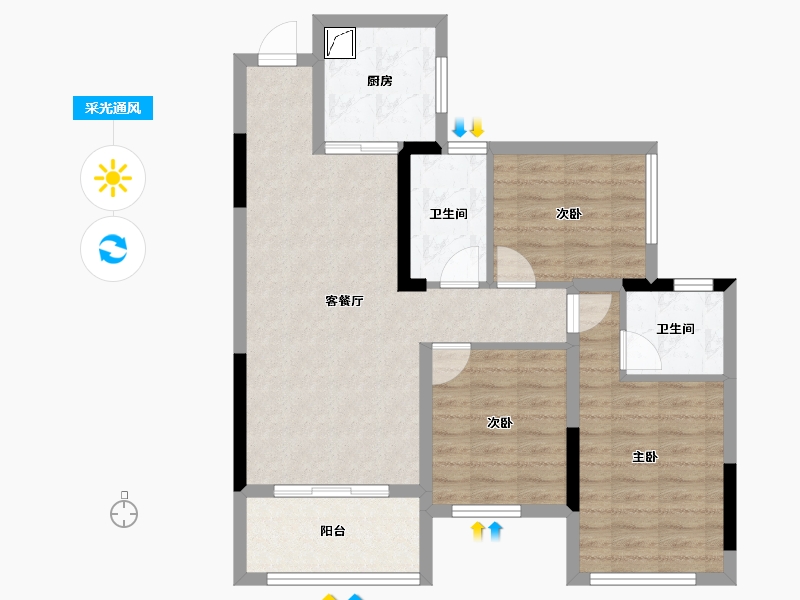 四川省-广元市-和成云著-78.34-户型库-采光通风