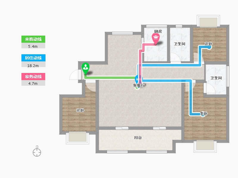 河南省-驻马店市-康桥水郡-111.43-户型库-动静线