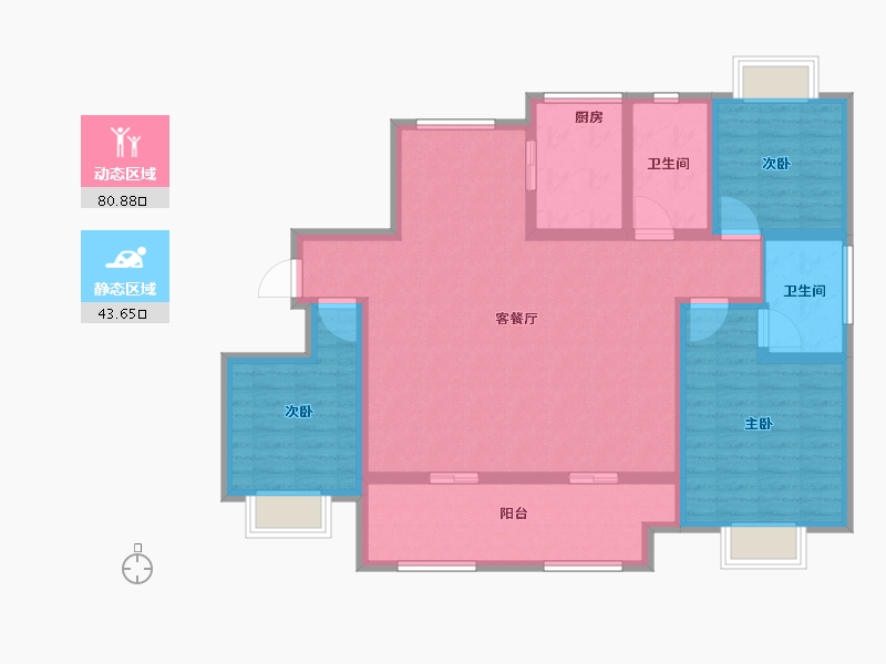 河南省-驻马店市-康桥水郡-111.43-户型库-动静分区