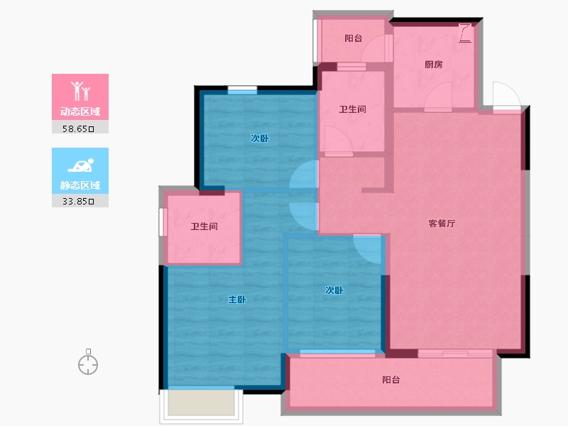 广东省-惠州市-天安珑城三期-82.10-户型库-动静分区