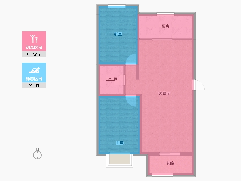 辽宁省-葫芦岛市-中央国际城-68.21-户型库-动静分区