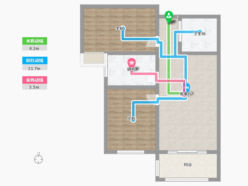 陕西省-咸阳市-秦建东城丽景-85.23-户型库-动静线