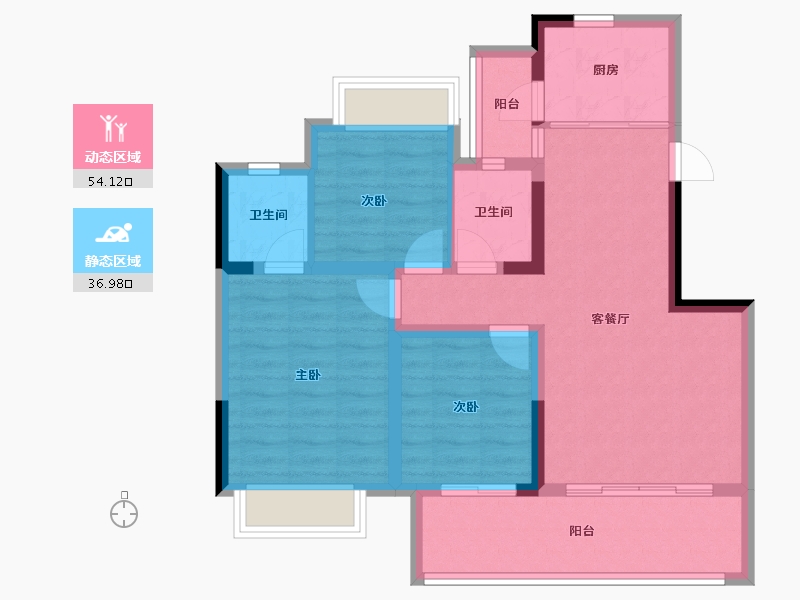 四川省-内江市-莱菲特广场三期森林里-80.94-户型库-动静分区